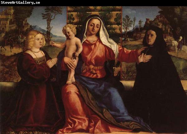 Palma Vecchio Madonna and Child with Commissioners